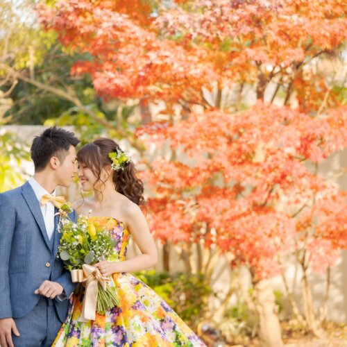 紅葉シーズンの前撮り